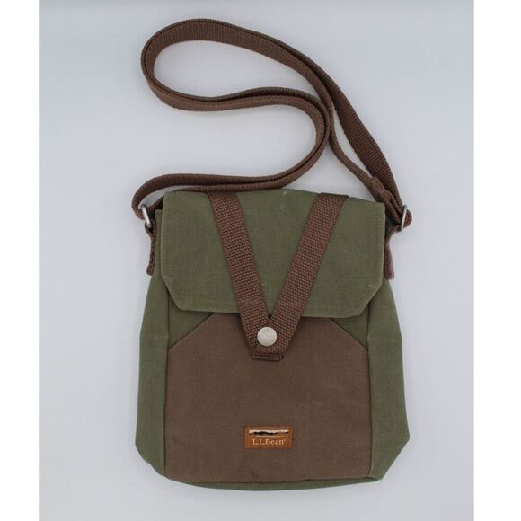 L.L. Bean Handbags - L.L. Bean Utility Crossbody Green Camping Hiking Outdoor Canvas Bag